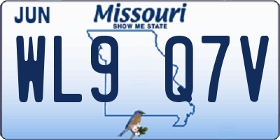 MO license plate WL9Q7V