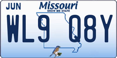 MO license plate WL9Q8Y