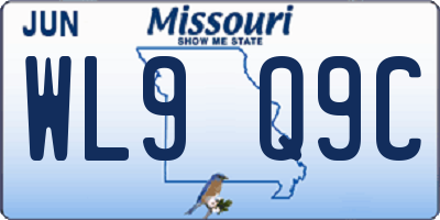 MO license plate WL9Q9C