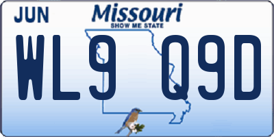 MO license plate WL9Q9D