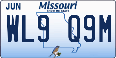 MO license plate WL9Q9M
