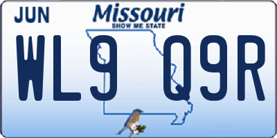 MO license plate WL9Q9R