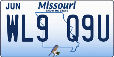 MO license plate WL9Q9U