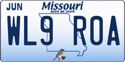 MO license plate WL9R0A