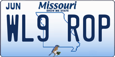 MO license plate WL9R0P