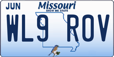 MO license plate WL9R0V