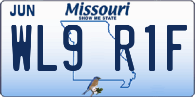 MO license plate WL9R1F
