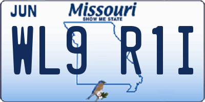 MO license plate WL9R1I