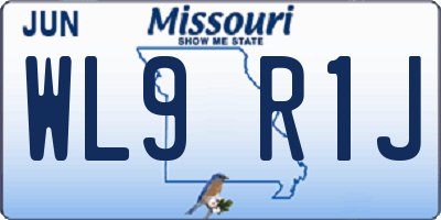 MO license plate WL9R1J