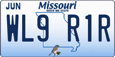 MO license plate WL9R1R