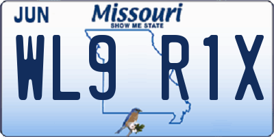 MO license plate WL9R1X