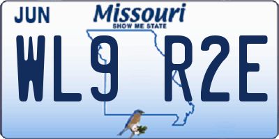 MO license plate WL9R2E