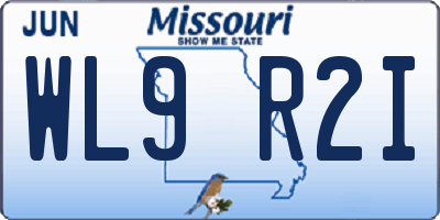 MO license plate WL9R2I