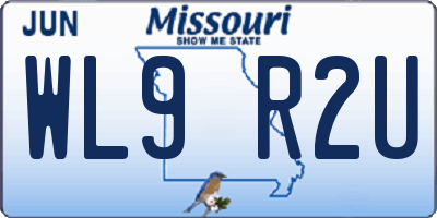 MO license plate WL9R2U