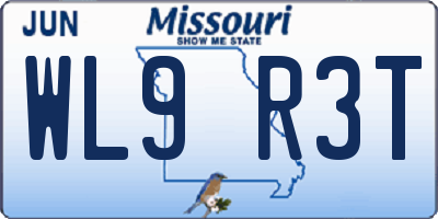 MO license plate WL9R3T