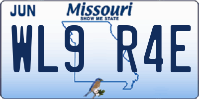 MO license plate WL9R4E