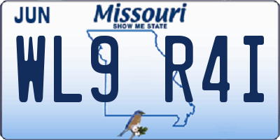 MO license plate WL9R4I