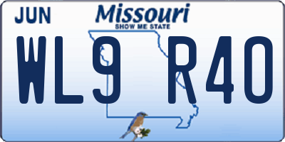 MO license plate WL9R4O