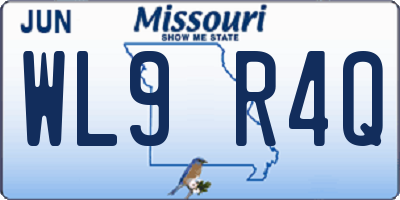 MO license plate WL9R4Q