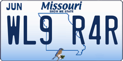 MO license plate WL9R4R