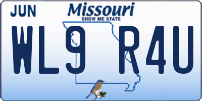 MO license plate WL9R4U