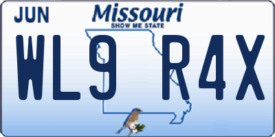 MO license plate WL9R4X