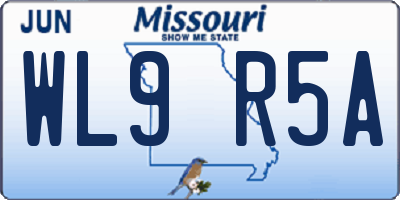 MO license plate WL9R5A