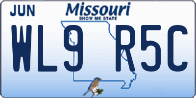 MO license plate WL9R5C