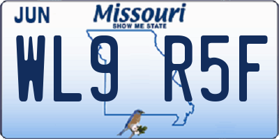 MO license plate WL9R5F
