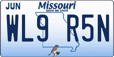 MO license plate WL9R5N