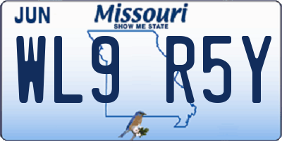 MO license plate WL9R5Y