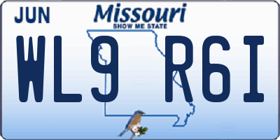 MO license plate WL9R6I
