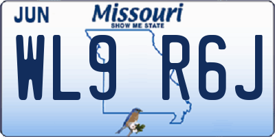 MO license plate WL9R6J