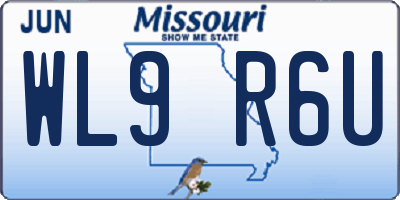 MO license plate WL9R6U