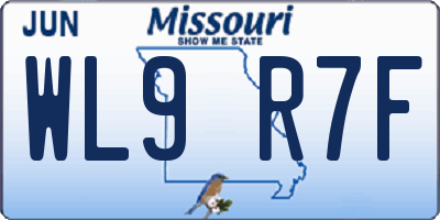 MO license plate WL9R7F