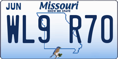 MO license plate WL9R7O
