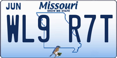 MO license plate WL9R7T