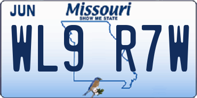 MO license plate WL9R7W
