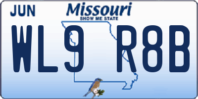 MO license plate WL9R8B