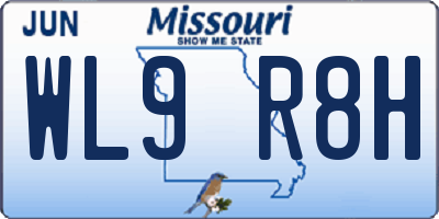 MO license plate WL9R8H