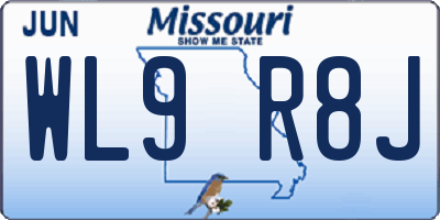 MO license plate WL9R8J