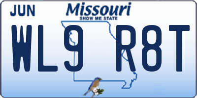 MO license plate WL9R8T