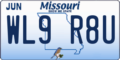 MO license plate WL9R8U