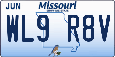 MO license plate WL9R8V