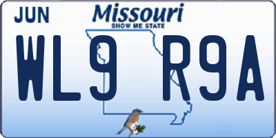 MO license plate WL9R9A