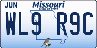 MO license plate WL9R9C