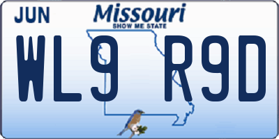 MO license plate WL9R9D