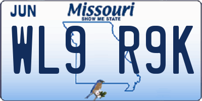 MO license plate WL9R9K