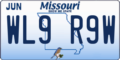 MO license plate WL9R9W