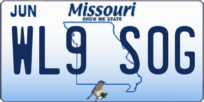 MO license plate WL9S0G